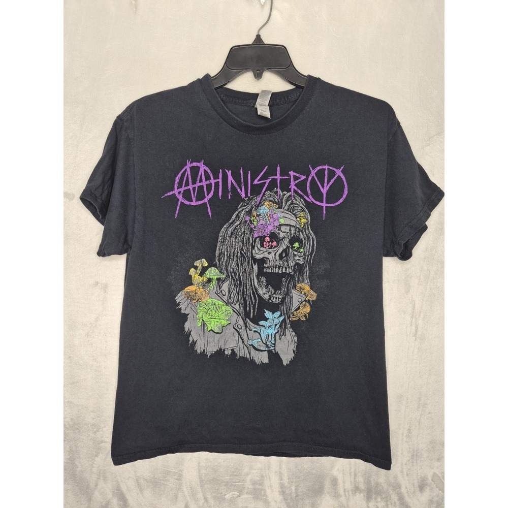 Ministry North American Tour 2024 Concert T Shirt Mens Large Black Band 22x27.5